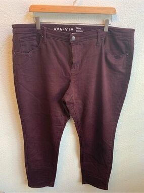 Ava & Viv Skinny Jeans in Deep Burgundy